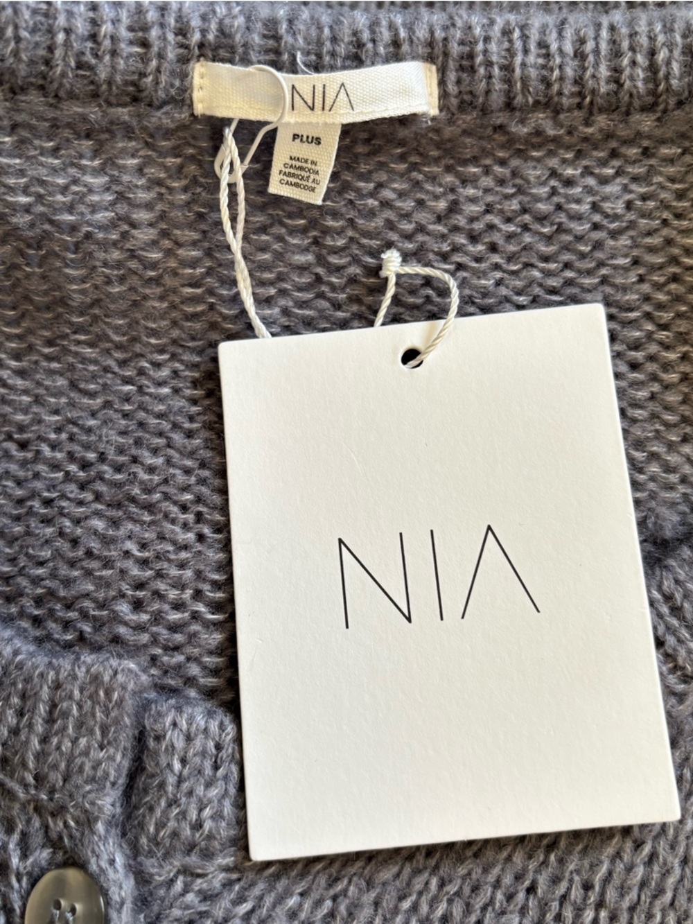 NIA Ariana Cardigan Gray NWT - Picture 9 of 9